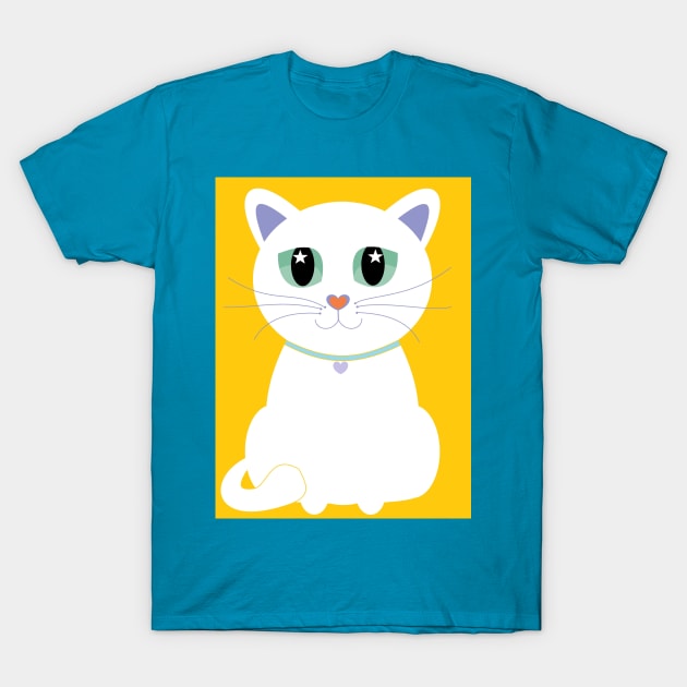 Only One White Kitty T-Shirt by JeanGregoryEvans1